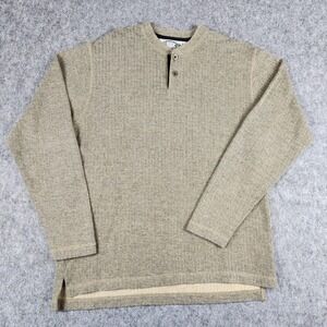 Vtg 90s Y2K Box Office Henley Shirt Men S Waffle Knit 2 Button Placket Grunge